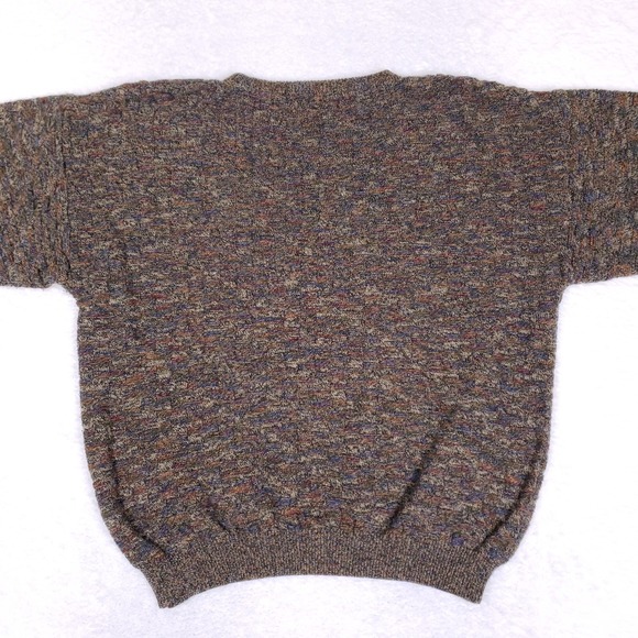 Vintage Joseph & Feiss Sweater Size L Brown Retro Minimalist Grandpa 3D Knit - Picture 5 of 7